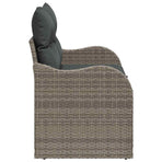 Garden Sofa with Cushion Grey 121 x 62 x 69cm Poly Rattan