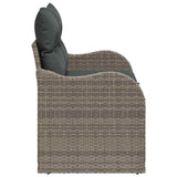 Garden Sofa Grey 121 x 62 x 69cm Poly Rattan - 45-Degree Angle