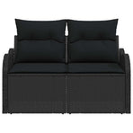 Garden Sofa with Cushion Black 121 x 62 x 69cm Poly Rattan