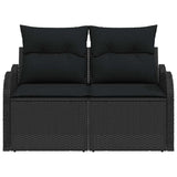 Garden Sofa Black 121 x 62 x 69cm Poly Rattan - Top-Down View