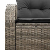 Garden Sofa Grey 124 x 62 x 69cm Poly Rattan - Low Angle