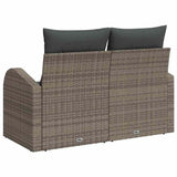 Garden Sofa with Cushion Grey 124 x 62 x 69cm Poly Rattan