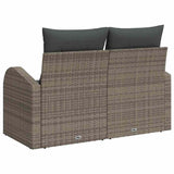 Garden Sofa Grey 124 x 62 x 69cm Poly Rattan - Top-Down View
