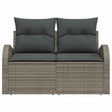 Garden Sofa Grey 124 x 62 x 69cm Poly Rattan - 45-Degree Angle