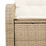 Garden Sofa with Cushion Beige 124 x 62 x 69cm Poly Rattan