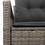 Garden Sofa Grey 120 x 62 x 69cm Poly Rattan - Rear View