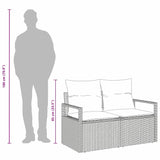 Garden Sofa Grey 120 x 62 x 69cm Poly Rattan - Extra Image