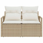 Garden Sofa with Cushion 120 x 62 x 69 cm. Poly Rattan