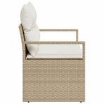 Garden Sofa with Cushion 120 x 62 x 69 cm. Poly Rattan