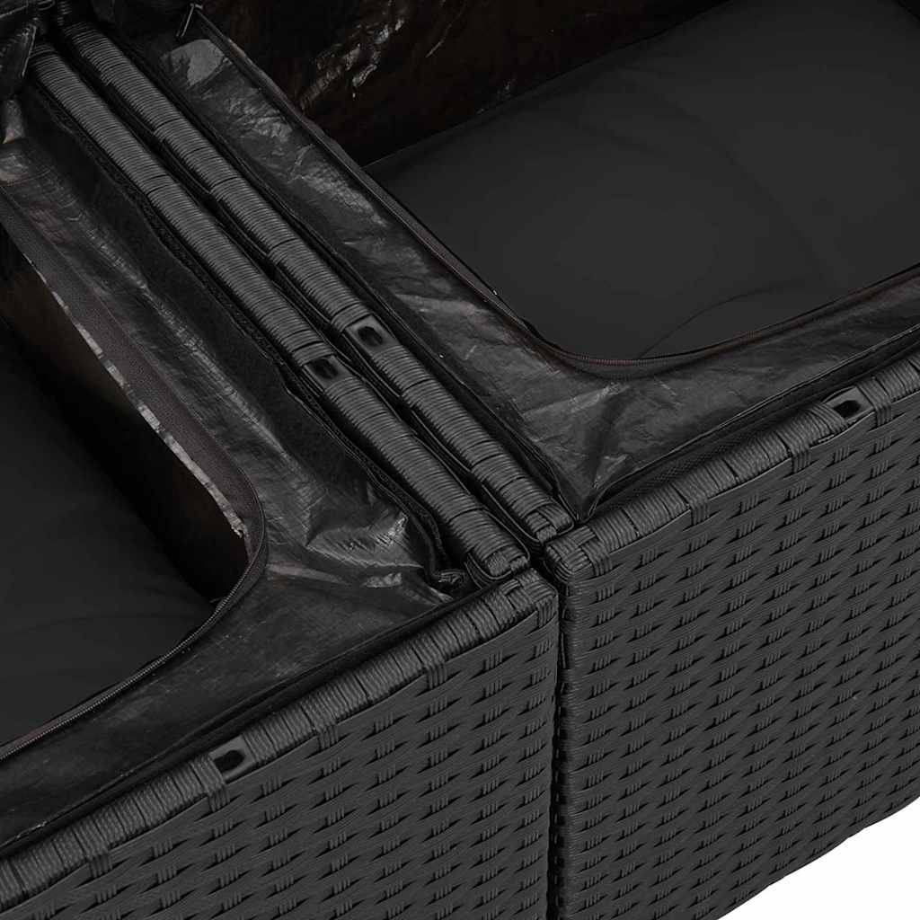 Garden Sofa Black 120 x 62 x 69cm Poly Rattan