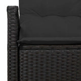 Garden Sofa Black 120 x 62 x 69cm Poly Rattan - Low Angle