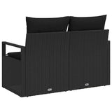 Garden Sofa with Cushion 120 x 62 x 69 cm. Poly Rattan