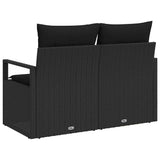 Garden Sofa Black 120 x 62 x 69cm Poly Rattan - Top-Down View