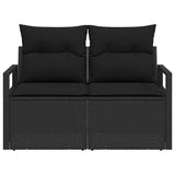 Garden Sofa Black 120 x 62 x 69cm Poly Rattan - 45-Degree Angle