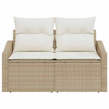 Garden Sofa with Cushion 123 x 62 x 69 cm Poly Rattan - 45-Degree Angle