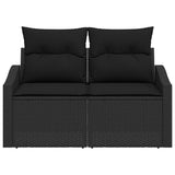 Garden Sofa with Cushion 123 x 62 x 69 cm Poly Rattan - 45-Degree Angle