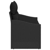Garden Sofa with Cushion 123 x 62 x 69 cm Poly Rattan - Rear View