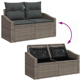 Garden Sofa with Cushion 123 x 62 x 69 cm Poly Rattan - Low Angle