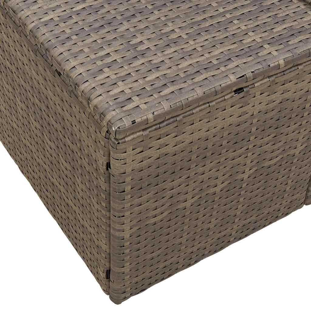 Garden Sofa with Cushion Grey 184 x 62 x 69 cm Poly Rattan