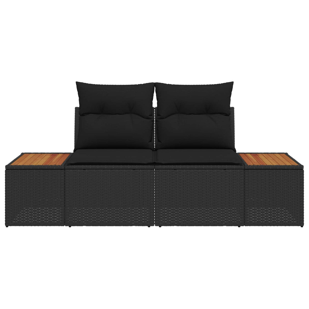 Garden Sofa Black 184 x 62 x 85cm Poly Rattan