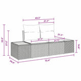 Garden Sofa Black 184 x 62 x 85cm Poly Rattan