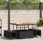 Garden Dining Set 3 pcs Black Poly Rattan