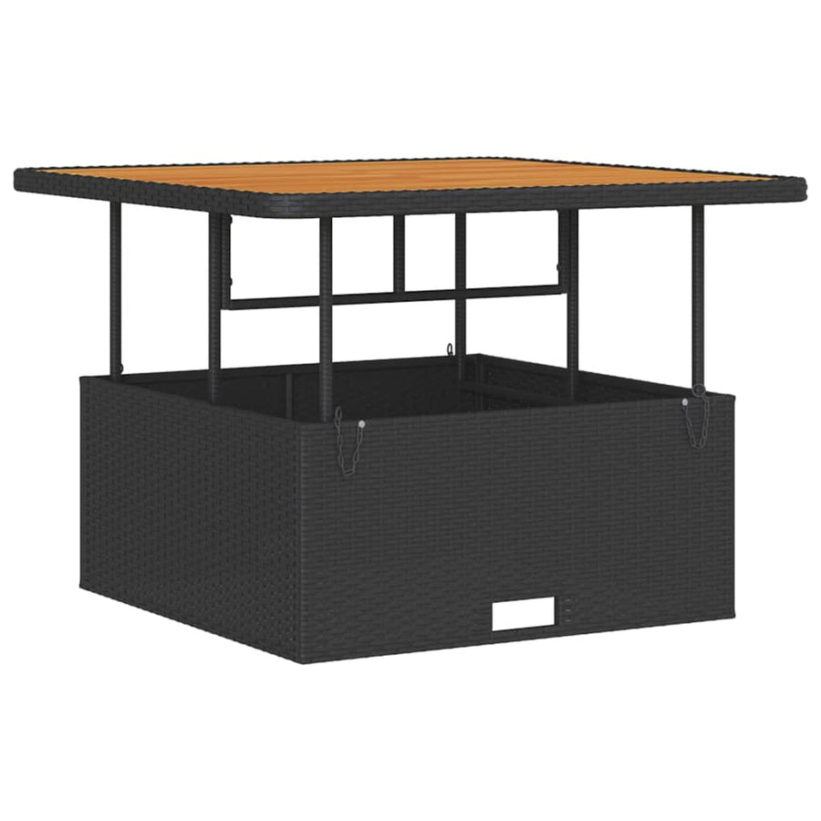 Garden Dining Set 3 pcs Black Poly Rattan