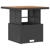 Garden Dining Set Black Poly Rattan