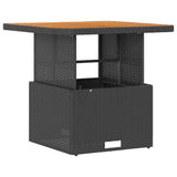 Garden Dining Set Black Poly rattan - 45-Degree Angle