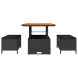 Garden Dining Set Black Poly rattan - Close-Up Angle