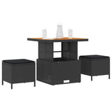 Garden Dining Set Black Poly rattan - Side View