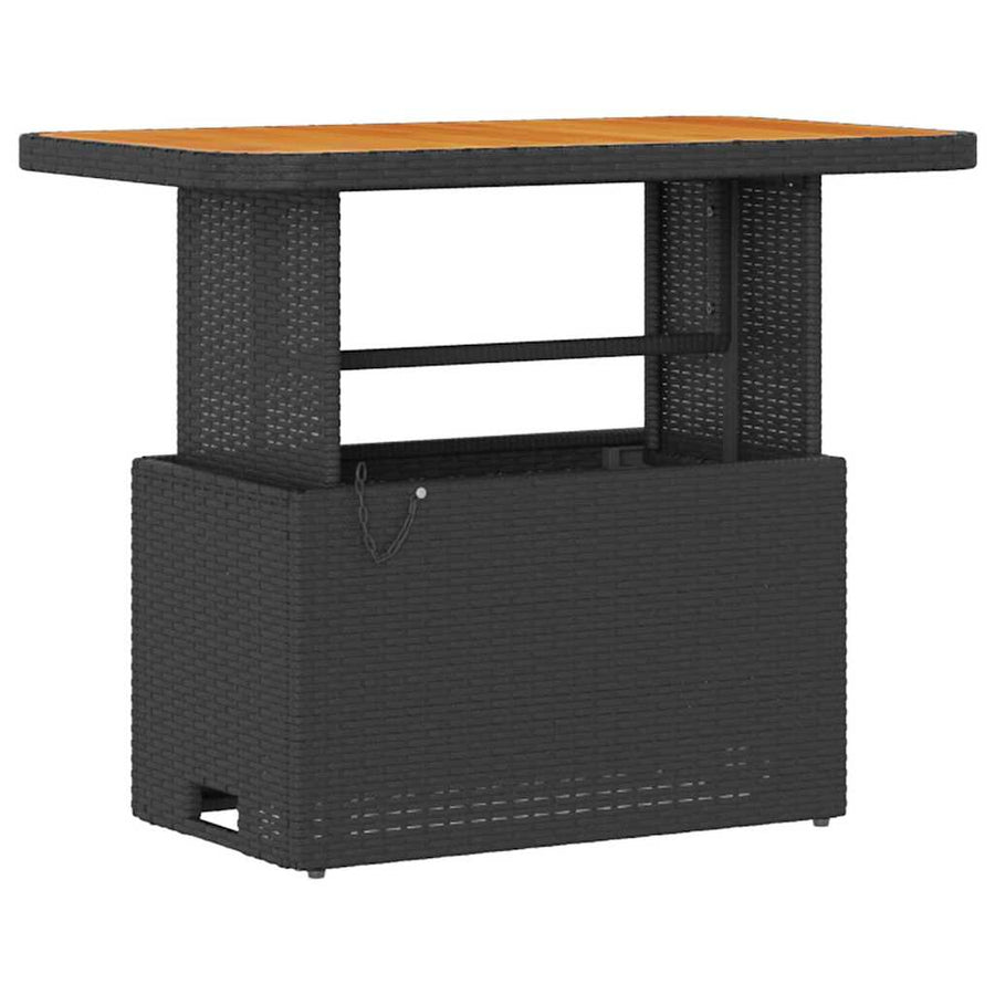 Garden Dining Set 3 pcs Black Poly Rattan