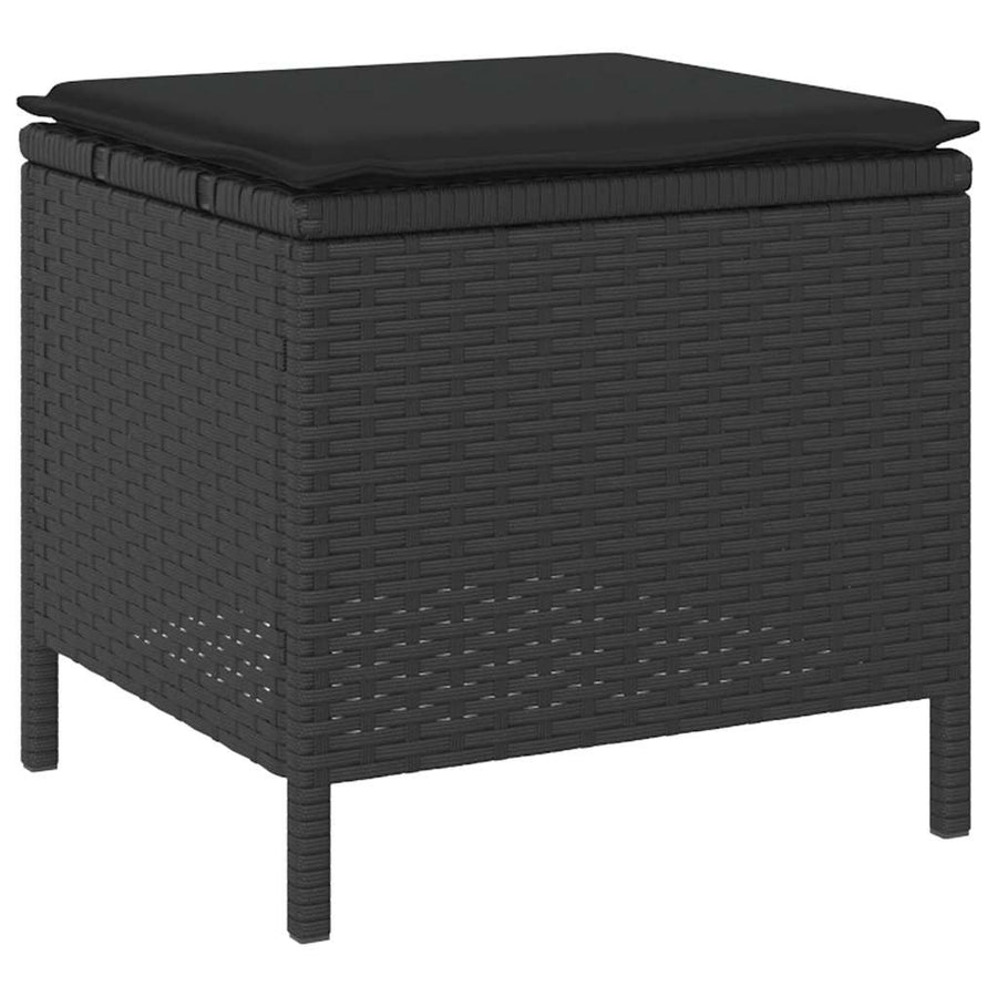 Garden Dining Set 3 pcs Black Poly Rattan