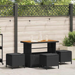 Garden Dining Set 4 pcs Black Poly Rattan