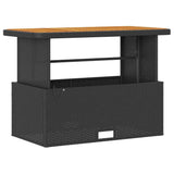 Garden Dining Set Black Poly rattan - 45-Degree Angle