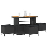 Garden Dining Set Black Poly rattan - Side View