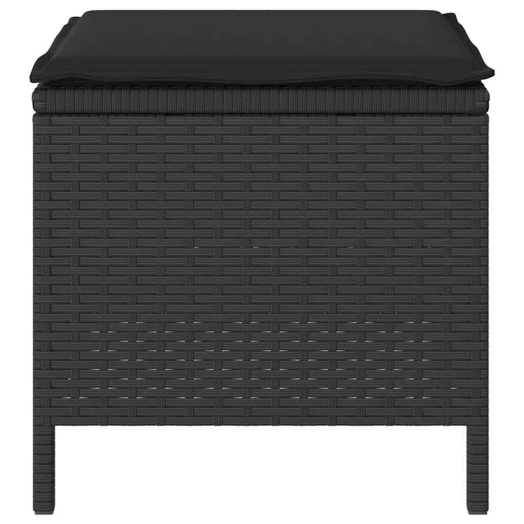 Garden Dining Set 4 pcs Black Poly Rattan