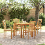 Dining Chair 4 pcs Solid Teak Wood Brown 62 x 55 x 94 cm