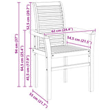 Dining Chair 4 pcs Brown 62 x 55 x 94 cm Solid Teak Wood - Extra Image
