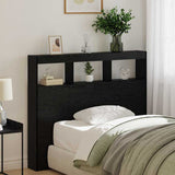 Headboard Cabinet with LED Other Black oak 122 x 17 x 102 cm