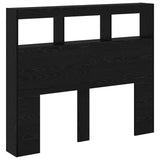 Headboard Cabinet with LED Other Black oak 122 x 17 x 102 cm - 45-Degree Angle