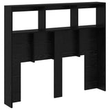 Headboard Cabinet with LED Other Black oak 122 x 17 x 102 cm - Low Angle