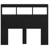 Headboard Cabinet with LED Other Black oak 122 x 17 x 102 cm - Rear View