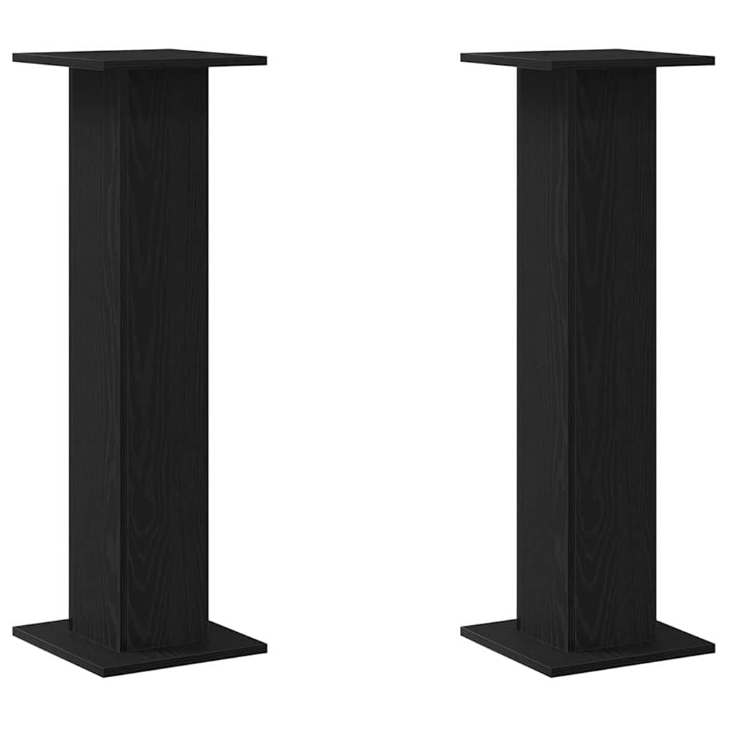 Plant Stand 2 pcs Black Oak 30 x 30 x 95 cm Engineered wood