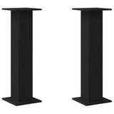 Plant Stand 2 pcs Black Oak 30 x 30 x 95 cm Engineered wood - Front View