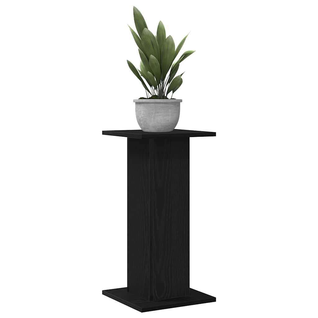 Speaker Stands with Shelf Black oak Engineered wood