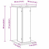 Plant Stand 2 pcs Black Oak 30 x 30 x 60 cm Engineered wood