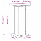 Speaker Stands with Shelf Black oak Engineered wood - Extra Image