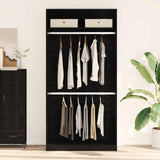 Wardrobe with Shelf Black Oak 100 x 50 x 200 cm Engineered Wood - 45-Degree Angle