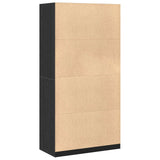 Wardrobe with Shelf Black Oak 100 x 50 x 200 cm Engineered Wood - Low Angle
